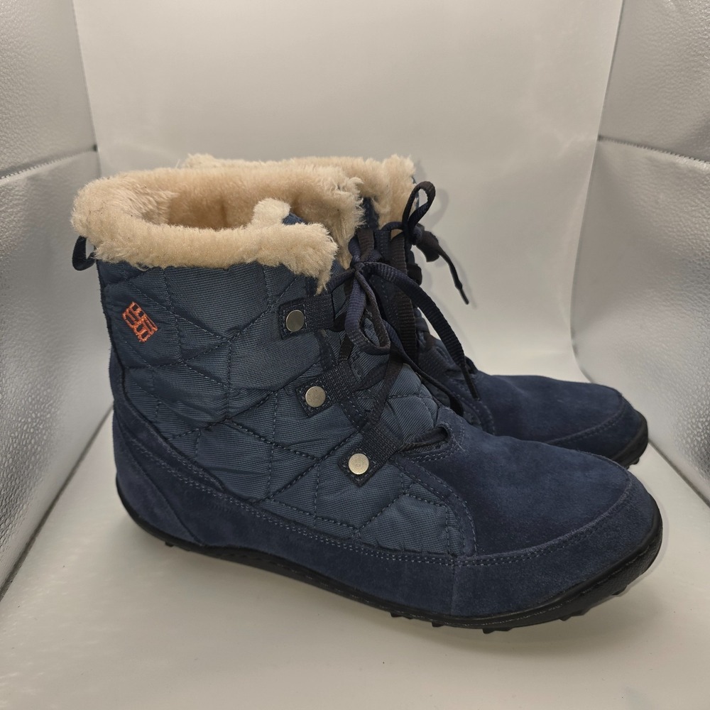 Columbia Women's Winter Snow Boots Faux Fur Lined – Blue| Size 10